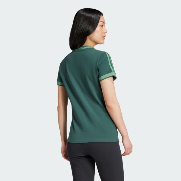 Green Graphic Badge Slim 3-Stripes Tee