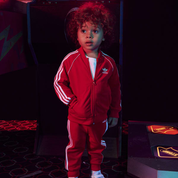 red infant adidas tracksuit