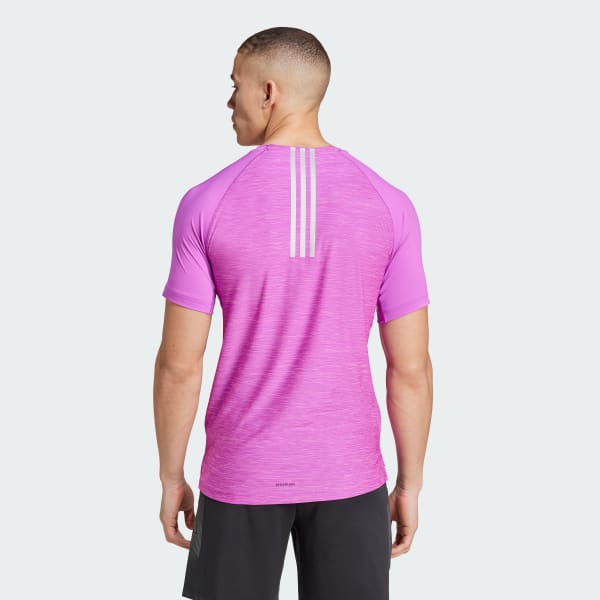 Purple Gym+ Training 3-Stripes Tee