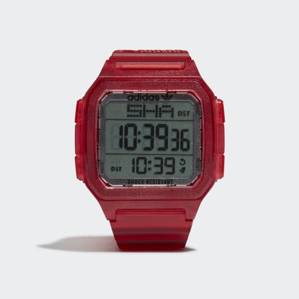 Czerwony Digital One GMT R Watch HPD90