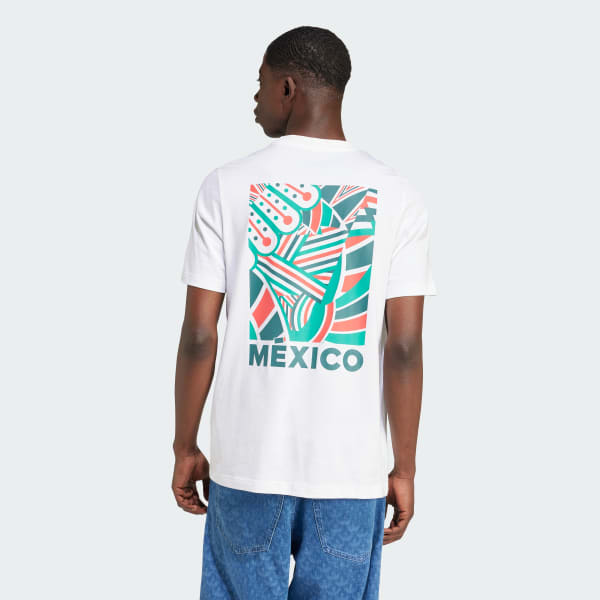 Blanco Playera México Versión Seguidor Estampada