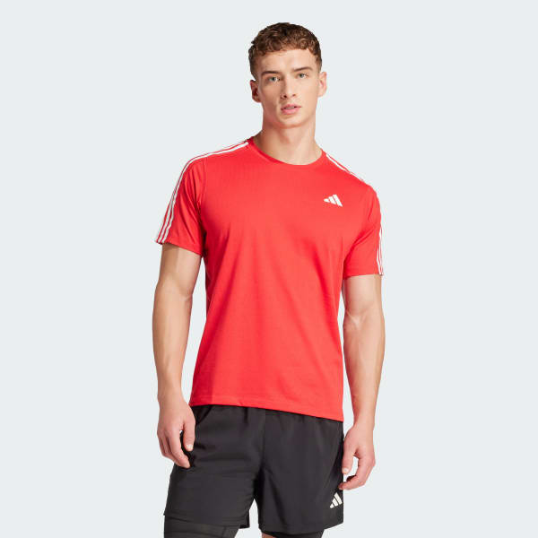Red Own the Run 3-Stripes Tee