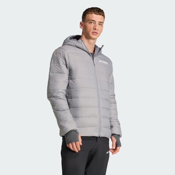 Grey Terrex Multi Essentials CLIMAWARM Light Down Hooded Jacket