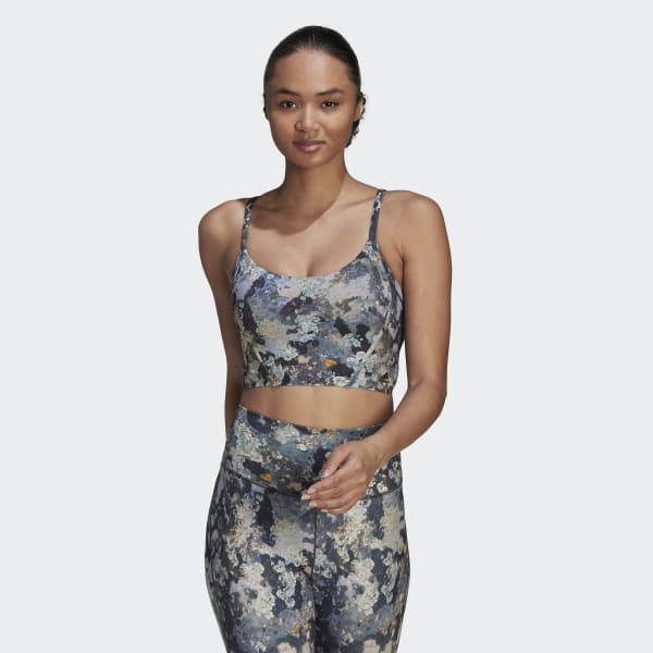 Mau-xanh-da-troi Áo Bra Graphic Dáng Dài Light Support Yoga