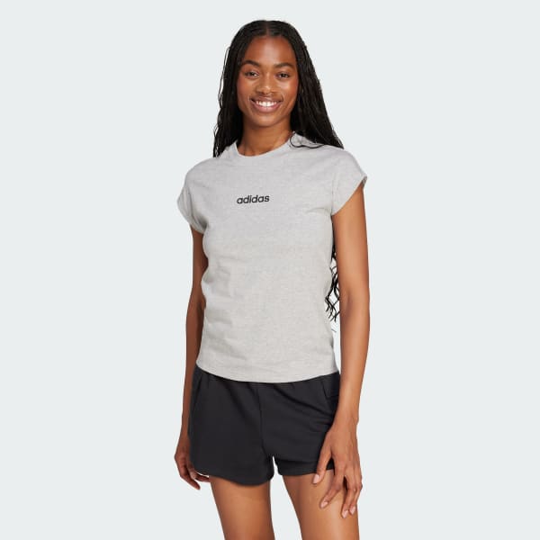 Grey Essentials Linear Cotton Tee