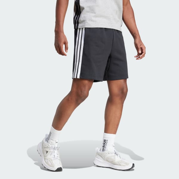 Black Essential 3-Stripes French Terry Shorts