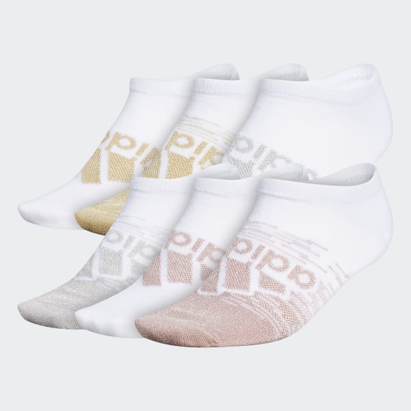 White Superlite Badge of Sport No-Show Socks 6 Pairs HIT60A