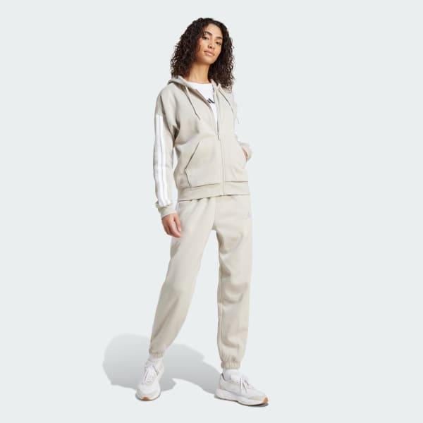 Essentials 3-Stripes Full-Zip Fleece Hoodie