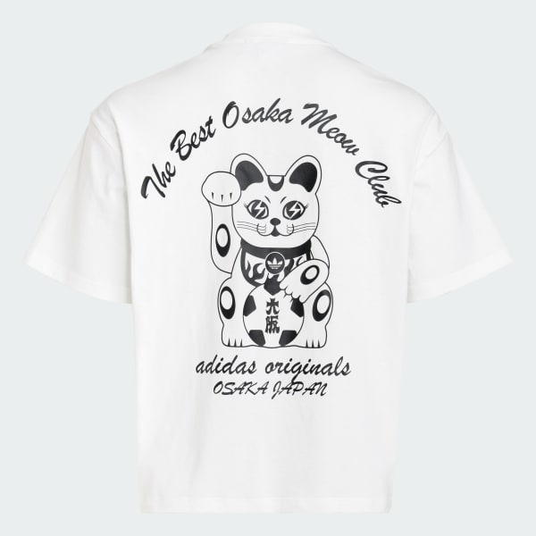 ホワイト 大阪 まねき猫 半袖Tシャツ