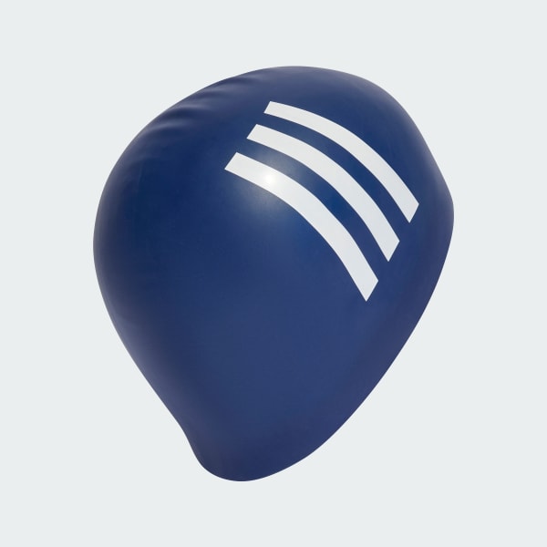 Blue adidas 3-Stripes Swim Cap