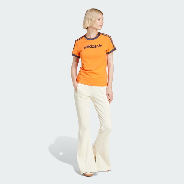 Orange Linear Logo 3-Stripes Tee