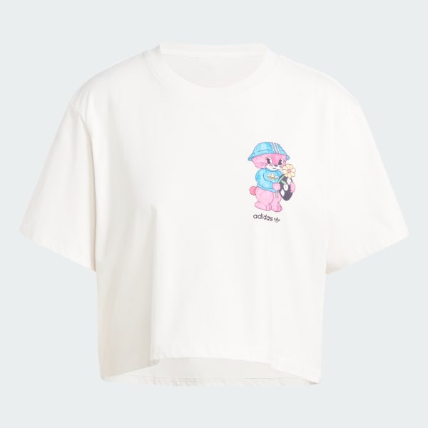 Adidas cropped tee white clearance