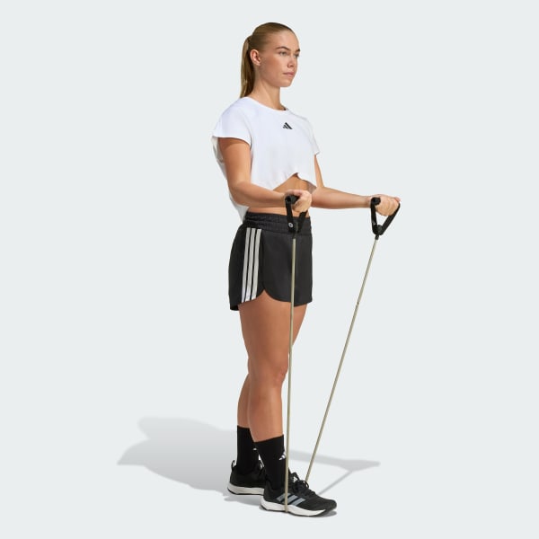 noir Short d'entraînement taille haute toile Pacer