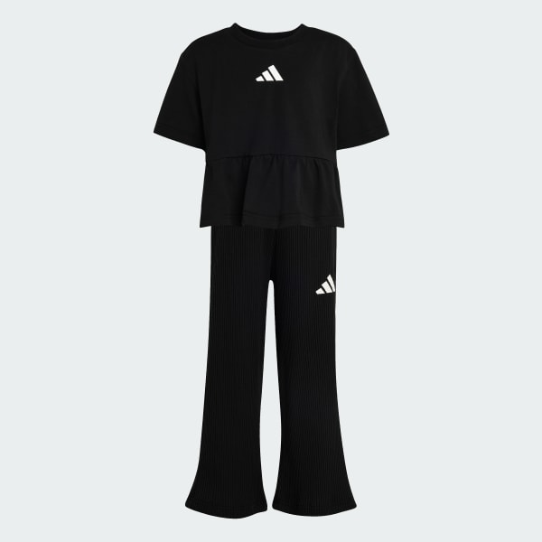 Negro CONJUNTO DE BUZO SEASONALS CON VOLANTES