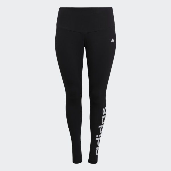 Μαύρο Essentials High-Waisted Logo Leggings (Plus Size)