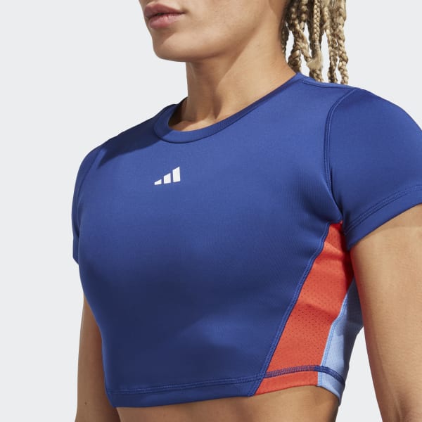 adidas Training Colorblock Crop Top - Blue | Women's Training | adidas US