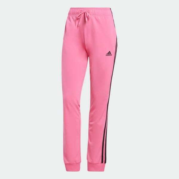Rosa Calça Primegreen Essentials Warm-Up Slim Tapered 3-Stripes