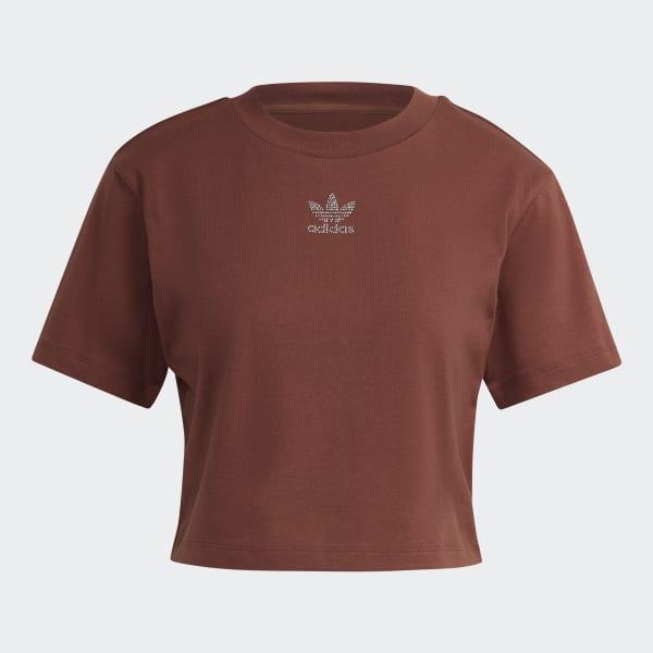 Brown adidas 2000 Luxe Cropped Tee Q3400