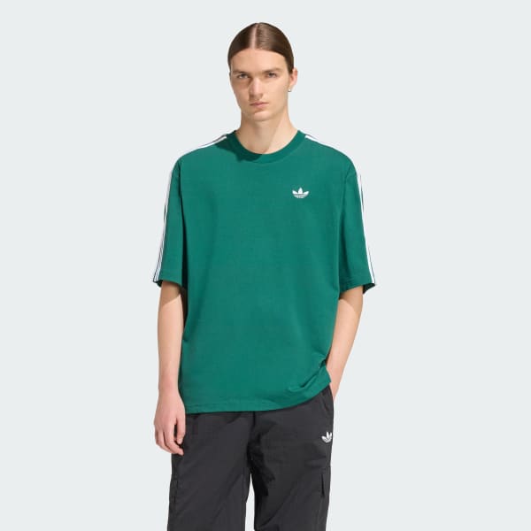 Green ADICOLOR 3-STRIPES OVERSIZED TEE