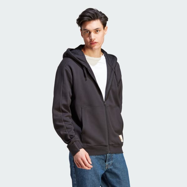 Adidas men's french terry full zip hoodie top