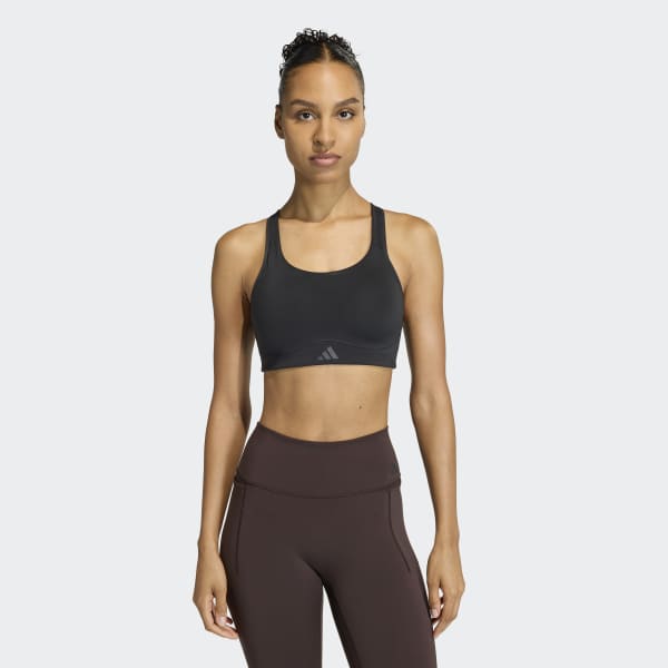 adidas Optime Workout High Support Bra - Brown | Free Shipping