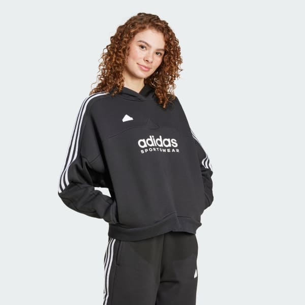 Black Tiro Cut 3-Stripes Fleece Hoodie