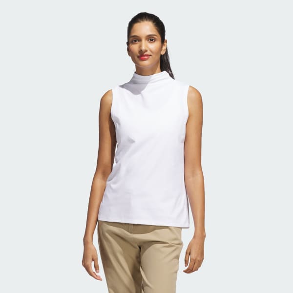 adidas Ultimate365 Sleeveless Mock Neck Top - White | Free