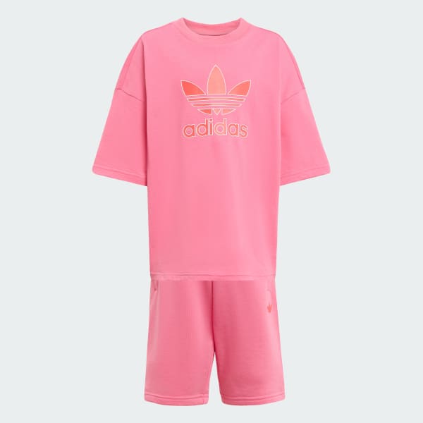 Pink Short Tee Set Big Logo Execution Kids