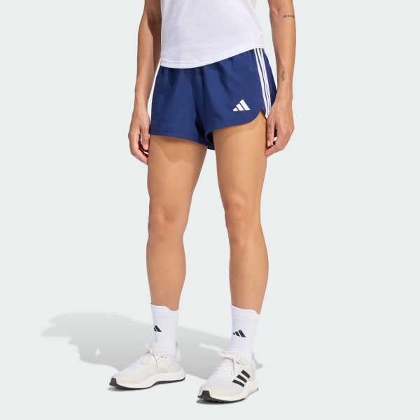 adidas Pacer Workout Woven High Rise Shorts - Blue | Free Shipping