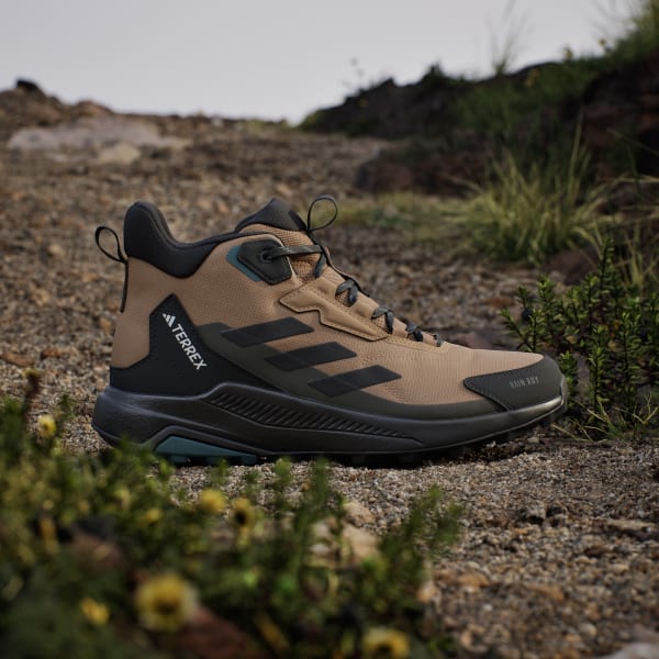 Brown Terrex Anylander Mid Rain.Rdy Hiking Shoes