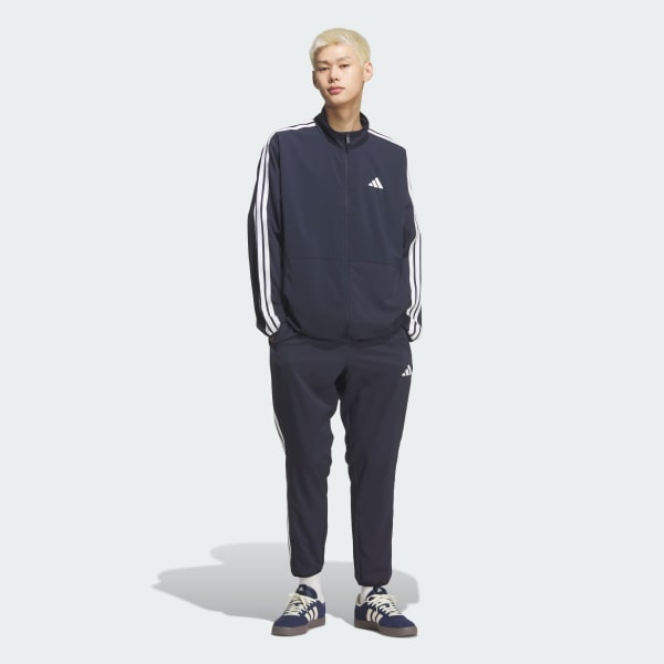 Blue 3-스트라이프 루즈 핏 라이트 우븐 트랙 팬츠