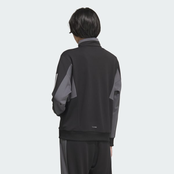 ブラック チーム ルーズフィット ダブルニット トラックトップ