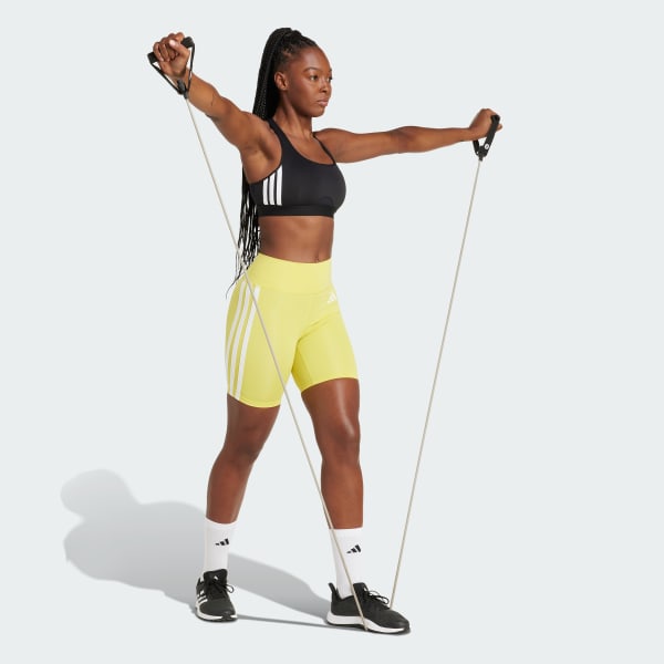 Yellow Optime Essentials 3-Stripes Short Leggings