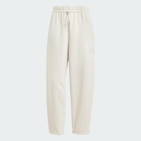Beige Pantaloni Essentials Contemporary Logo Fleece Barrel