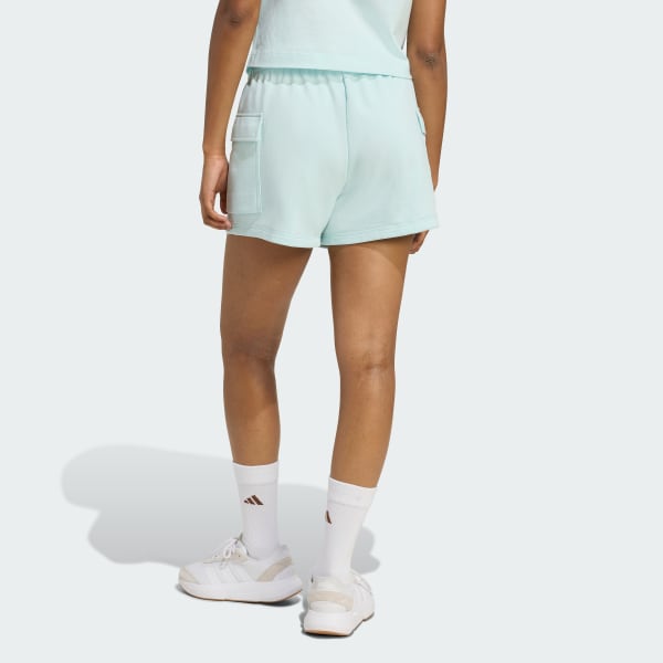 Turquesa Shorts Essentials Cargo de moletinho com logotipo pequeno