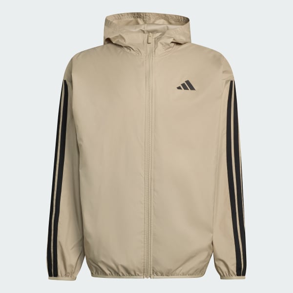 Brown 에센셜 3-스트라이프 윈드브레이커