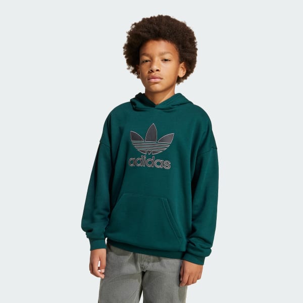 Green Big Logo Oversized Hoodie Kids