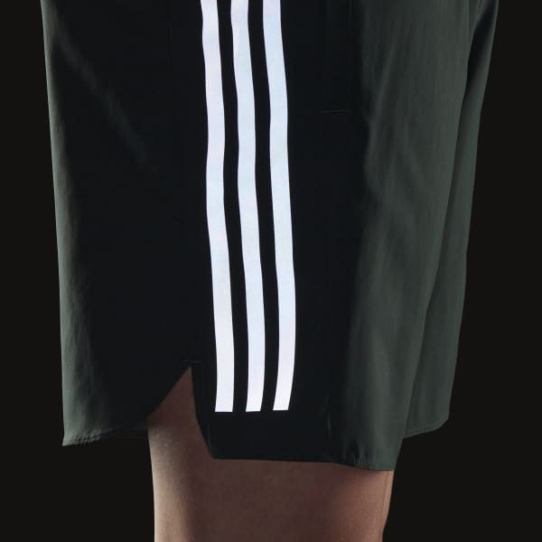 Green Run Icon Full Reflective 3-Stripes Shorts DC058
