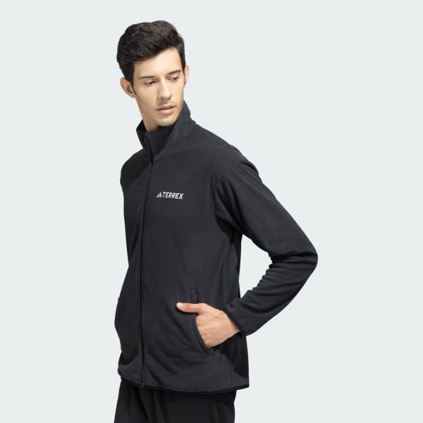 adidas Essentials Full Zip Fleece Track Jacket - Black | adidas India