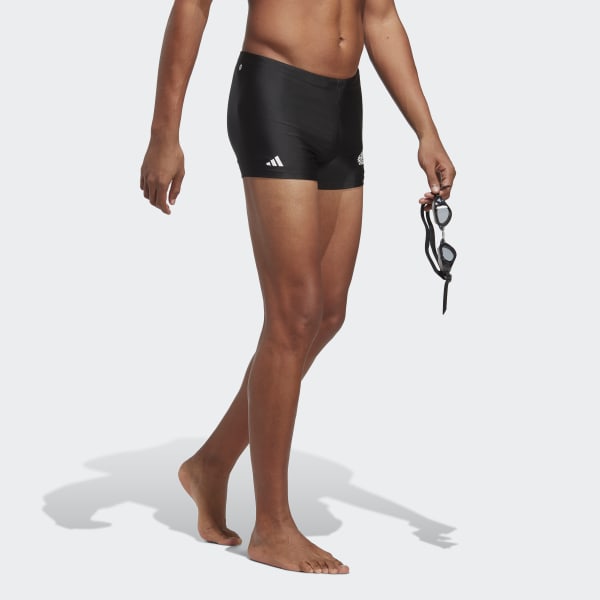 Schwarz Branded Boxer-Badehose