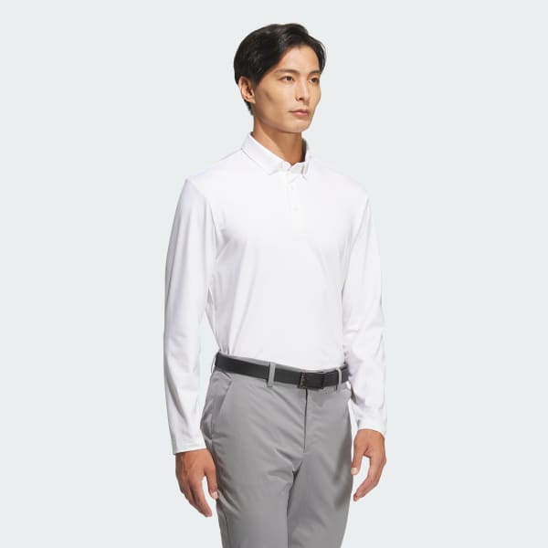 สีขาว เสื้อโปโลแขนยาว