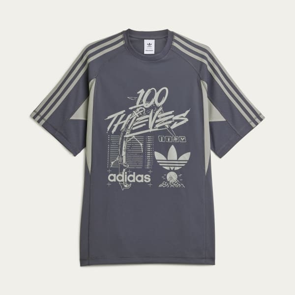 adidas｜x 100 Thieves Tシャツ 柔らかな手触り お洒落 グレー アディダス 100 Thieves Tシャツ - グレー | アディダス ジャパン