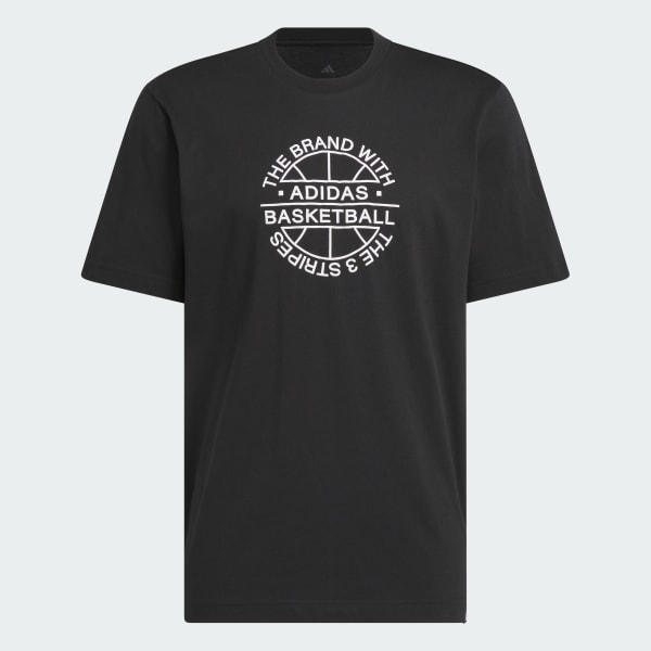 Hitam Tee Grafis Lambang Bola Basket