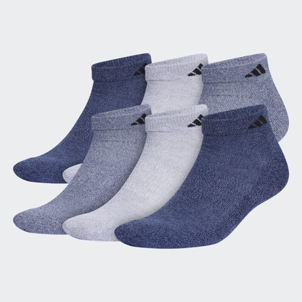 adidas Athletic Cushioned Low-Cut Socks 6 Pack - Blue | Men's Training ...