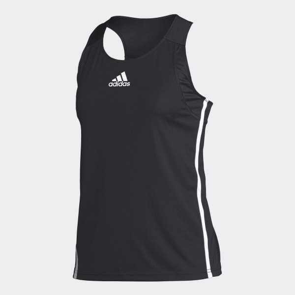 Negro Playera sin magas Team Singlet