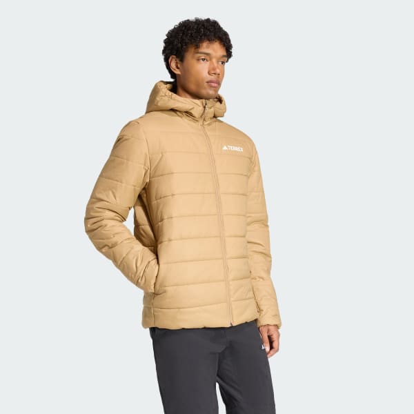 hnedá Prešívaná bunda s kapucňou Terrex Multi Essentials CLIMAWARM