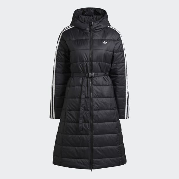 cerná Bunda Hooded Premium Long Slim LA664