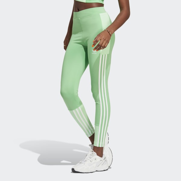 adidas Adicolor Classics 3-Stripes Leggings - Green, Women's Lifestyle