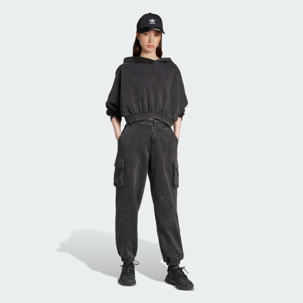 Preto Calça Cargo Washed