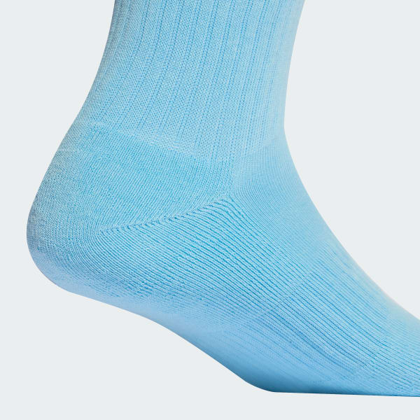 ブルー スリーストライプス クッション スポーツウェア クルーソックス3足組